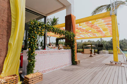 Bar and Floral detail — Pool Party decor — Alila Diwa Goa